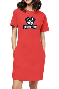 T-shirt Dress With Pockets - The Dogmother Husky (6 Colours)