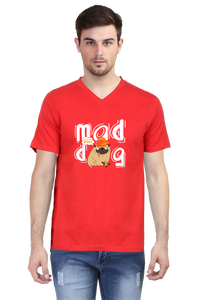 V Neck T-Shirt (Men) - Pizza Pug (4 Colours)