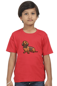 Round Neck T-Shirt (Boys) - Dash Dash Dachshund (10 Colours