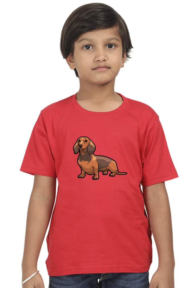 Round Neck T-Shirt (Boys) - Dash Dash Dachshund (10 Colours