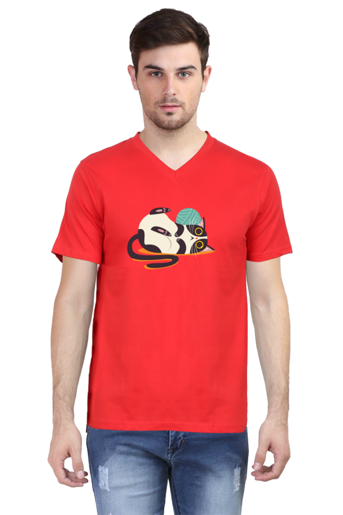 V Neck T-Shirt (Men) - Clawful Nap (4 Colours)