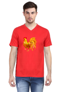 V Neck T-Shirt (Men) - Cock-a-Doodle-Doo (6 Colours)