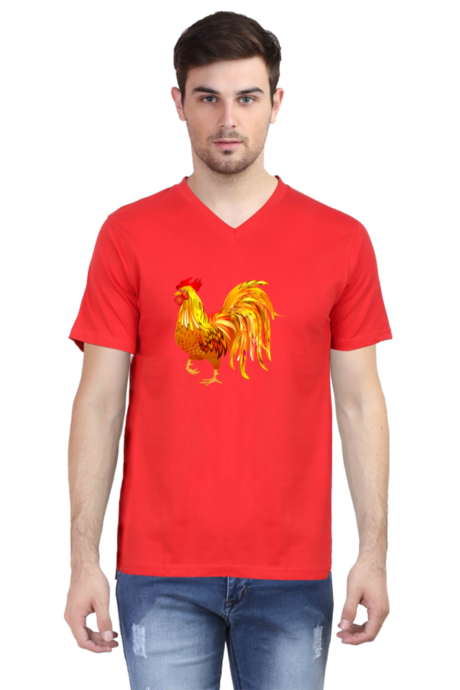 V Neck T-Shirt (Men) - Cock-a-Doodle-Doo (6 Colours)