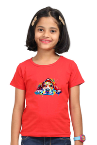 Round Neck T-Shirt (Girls) - Droopy Dog Eyes (7 Colours)