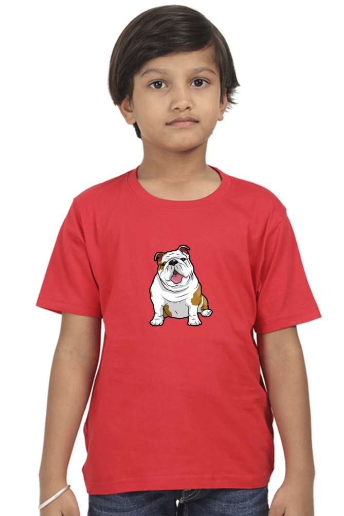 Round Neck T-Shirt (Boys) - Wringkly Sprinkly Bulldog (10 Colours)