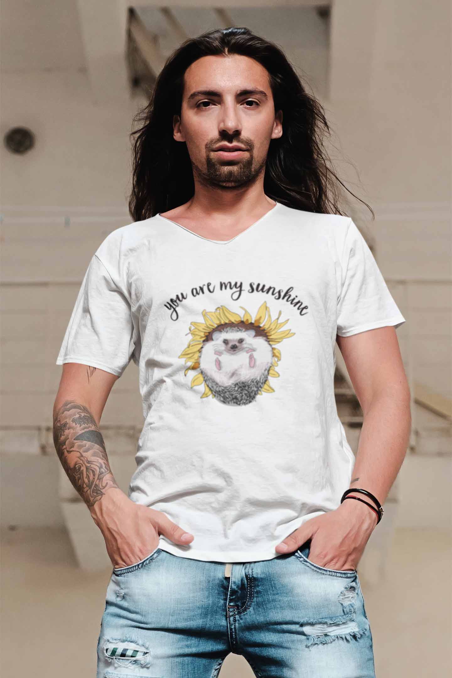 V Neck T-Shirt (Men) - Sunny Side Up (2 Colours)