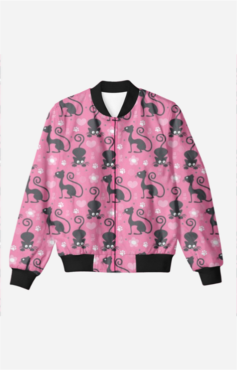 Bomber Jacket (Men) - Purrfectly Pink