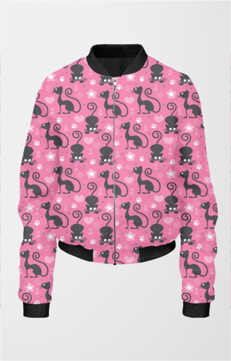 Bomber Jacket (Women) - Purrfectly Pink