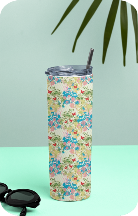 Wildlife Wonders Skinny Tumbler With Metal Straw