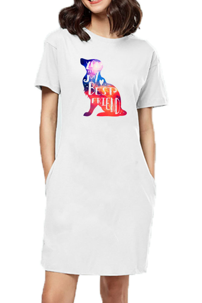 T-shirt Dress With Pockets - Best Fur-Ends Forever (4 Colours)