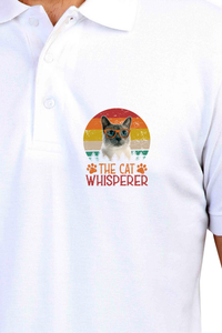 Polo Neck T-Shirt (Men) - The Cat Whisperer (7 Colours)