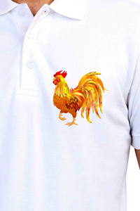 Polo Neck T-Shirt (Men) - Cock-a-Doodle-Doo (8 Colours)