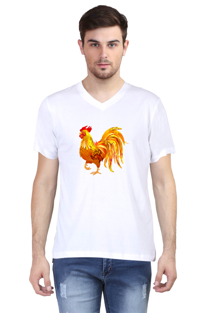 V Neck T-Shirt (Men) - Cock-a-Doodle-Doo (6 Colours)