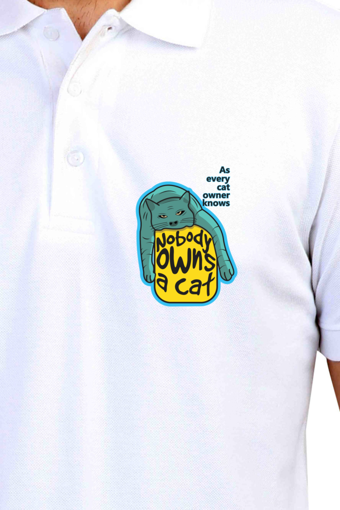 Polo Neck T-Shirt (Men) - Cat-titude (3 Colours)