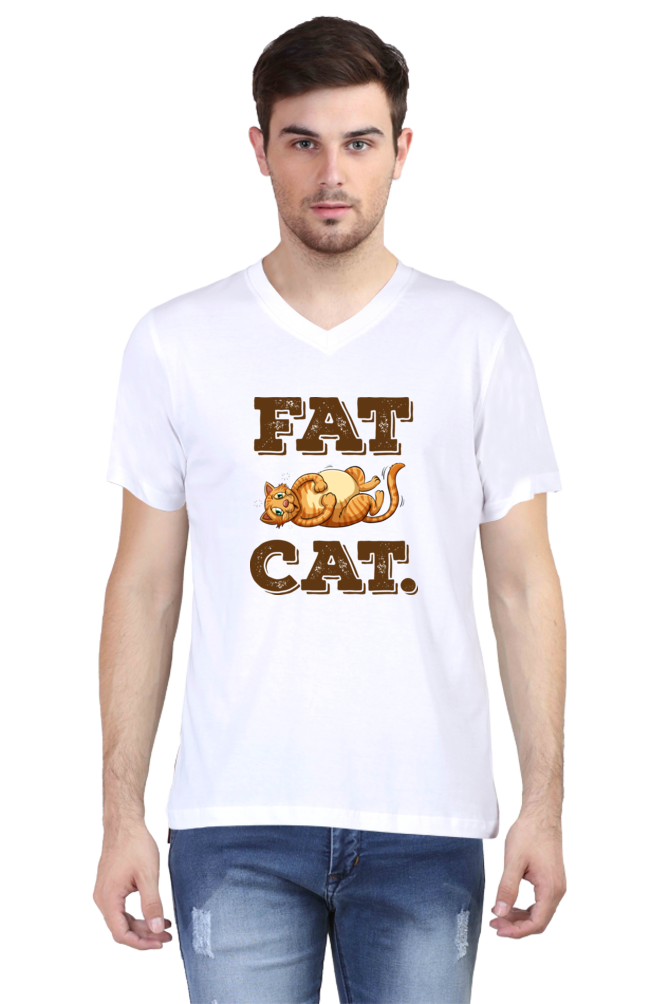 V Neck T-Shirt (Men) - Fat Cat (2 Colours)