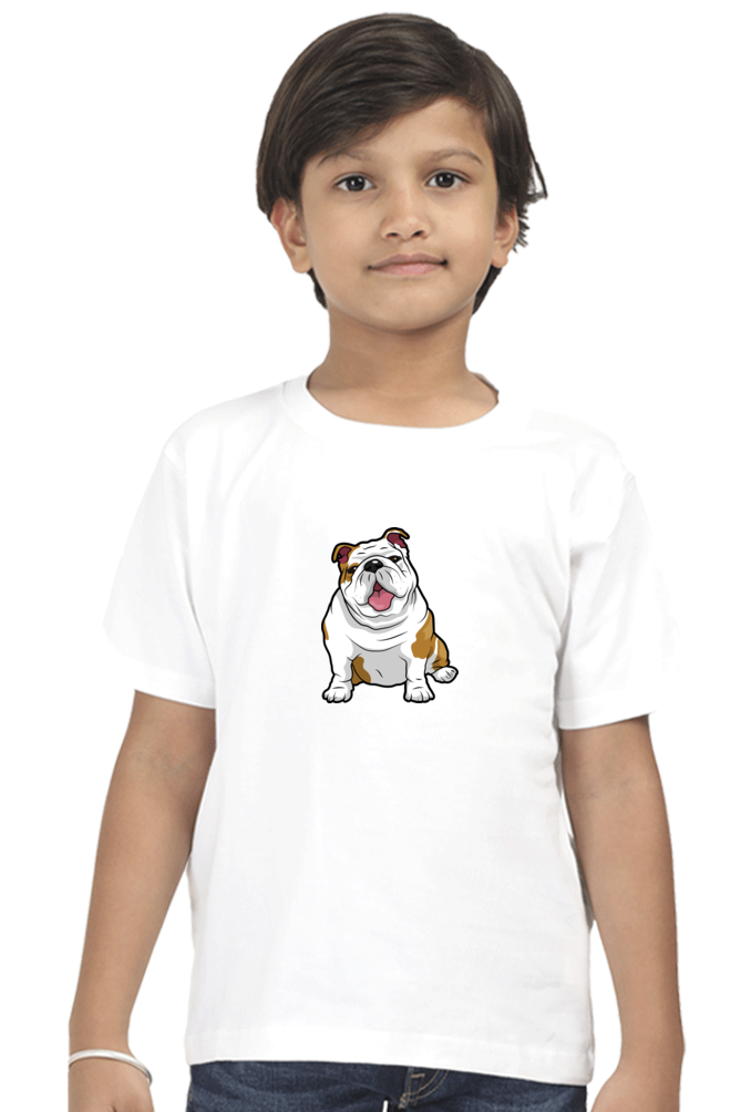Round Neck T-Shirt (Boys) - Wringkly Sprinkly Bulldog (10 Colours)