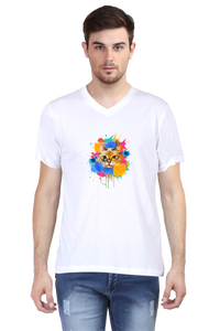 V Neck T-Shirt (Men) - Splishy Splishy Cat (5 Colours)