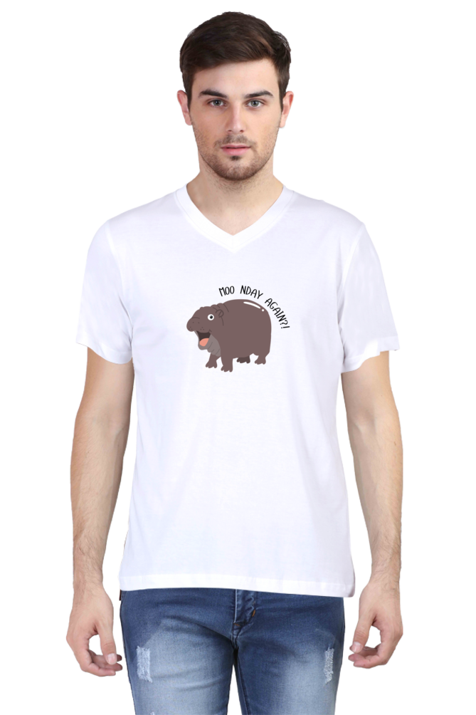 V Neck T-Shirt (Men) - Moo Nday Vibes (2 Colours)