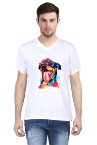 V Neck T-Shirt (Men) - Pawfectly Bright Hound (5 Colours)