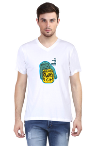 V Neck T-Shirt (Men) - Cat-titude (2 Colours)