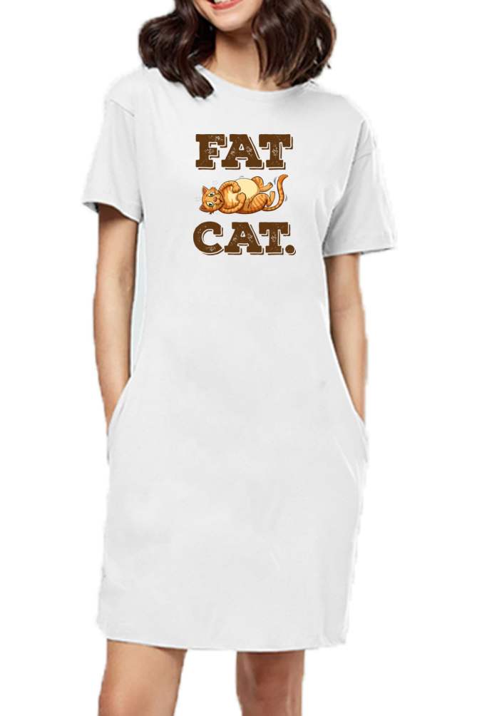 T-shirt Dress With Pockets - Fat Cat (3 Colours)