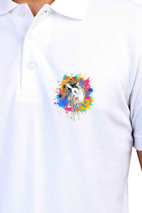 Polo Neck T-Shirt (Men) - Splashes Of Joy Puppy (11 Colours)