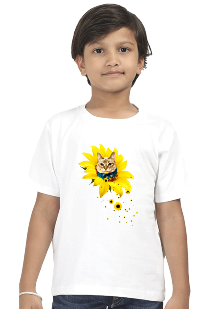 Round Neck T-Shirt (Boys) - A Meowment Of Sunshine (10 Colours)
