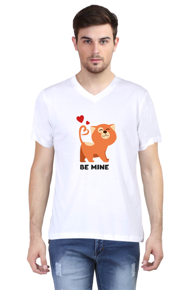 V Neck T-Shirt (Men) - Be Mine Valentine (2 Colours)