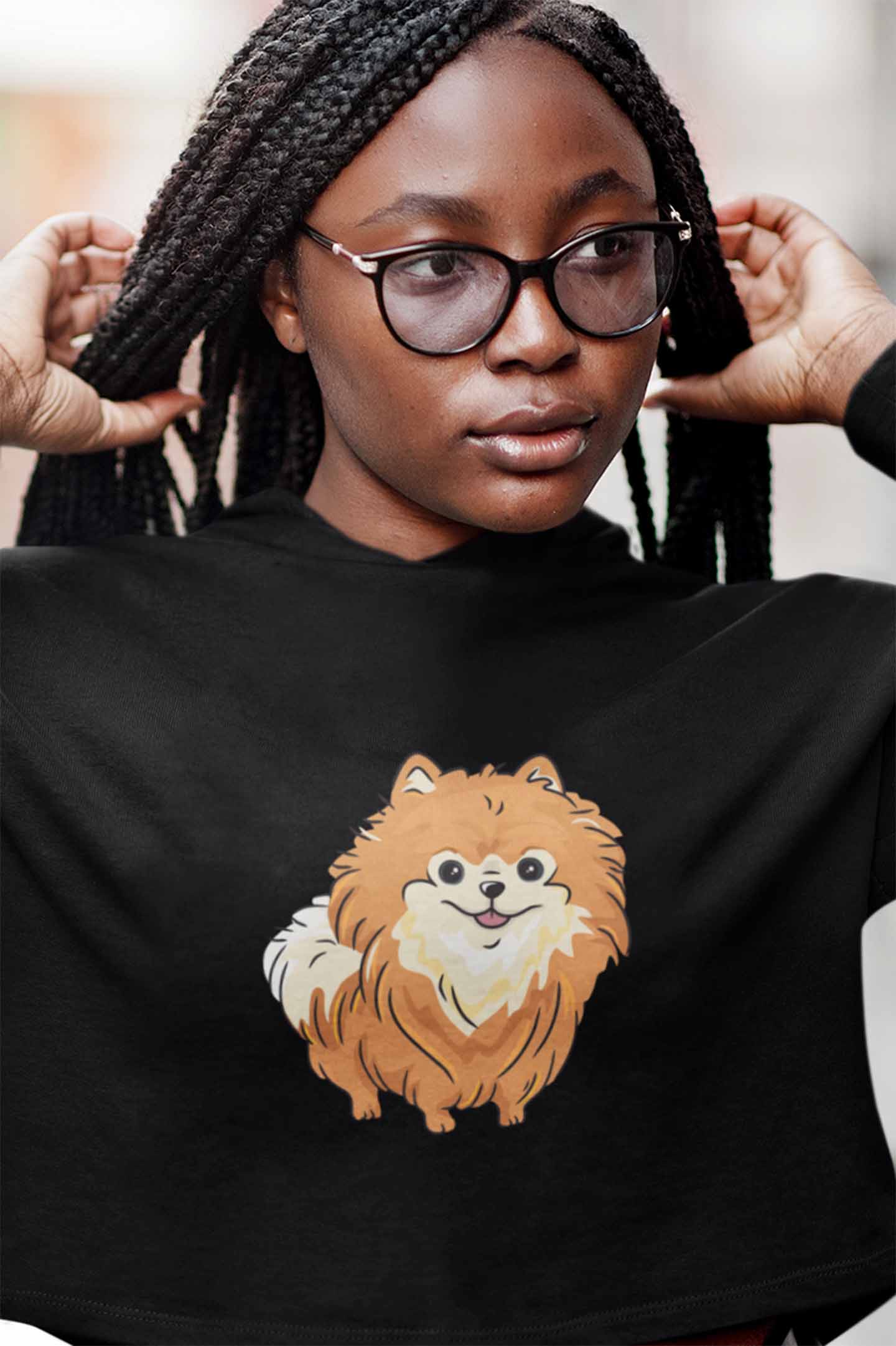 Crop Hoodie (Women) - Floofy Pom Pom (7 Colours)