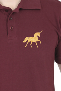 Polo Neck T-Shirt (Men) - Mystical Unicorn (9 Colours)