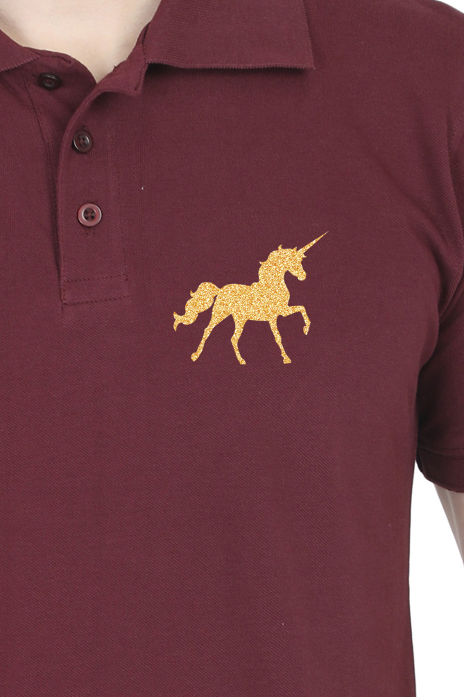 Polo Neck T-Shirt (Men) - Mystical Unicorn (9 Colours)
