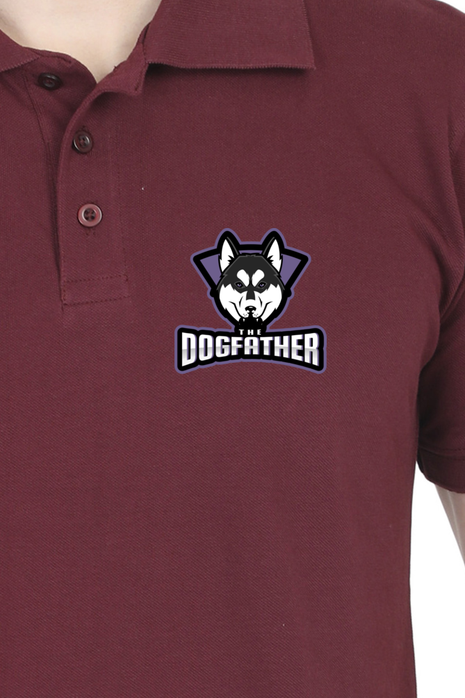 Polo Neck T-Shirt (Men) - The Dogfather Husky (11 Colours)