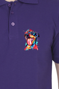 Polo Neck T-Shirt (Men) - Pawfectly Bright Hound (8 Colours)