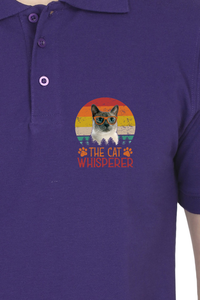 Polo Neck T-Shirt (Men) - The Cat Whisperer (7 Colours)