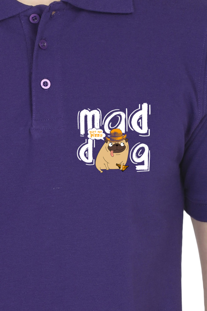 Polo Neck T-Shirt (Men) - Pizza Pug (8 Colours)