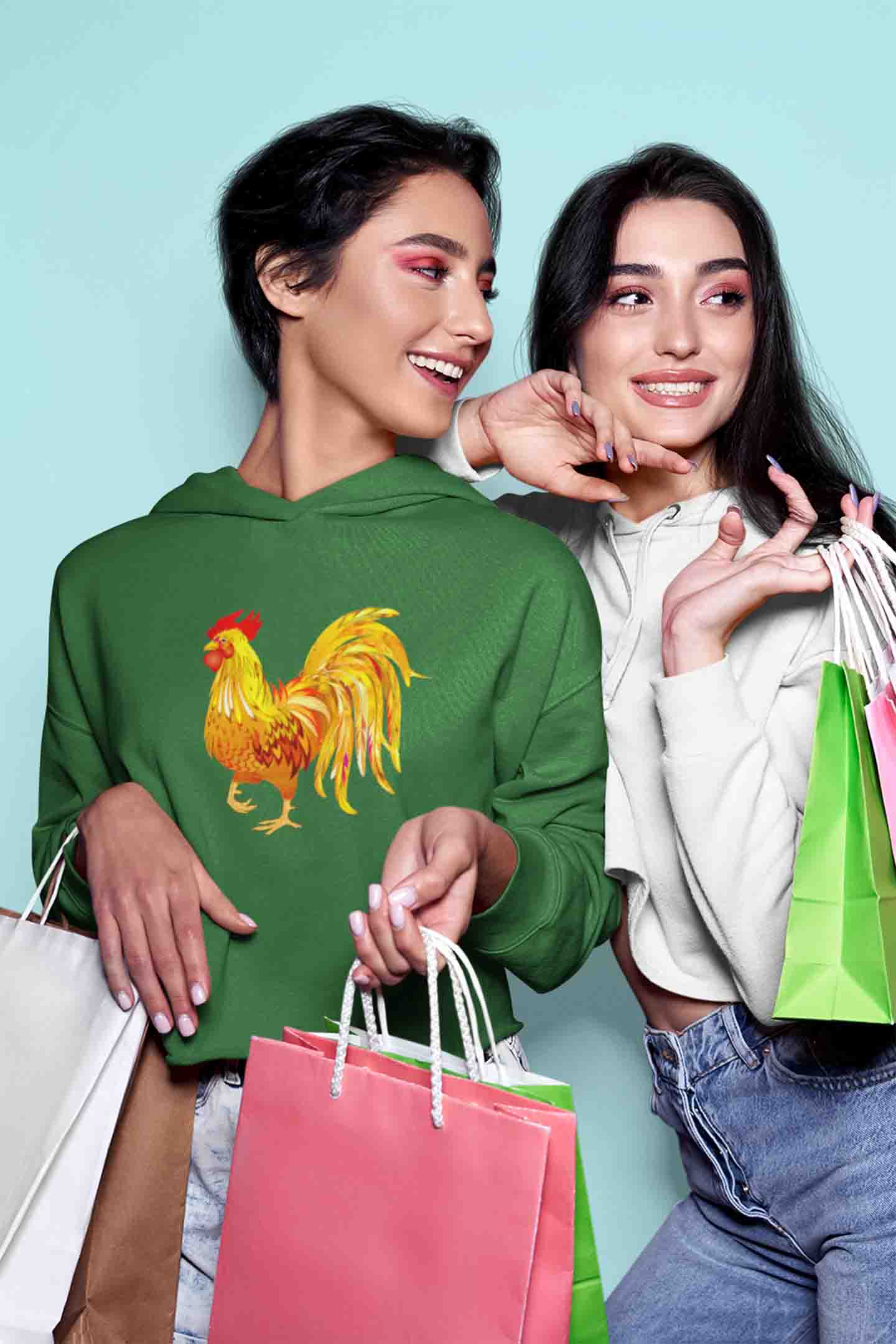 Crop Hoodie (Women) - Cock-a-Doodle-Doo (6 Colours)
