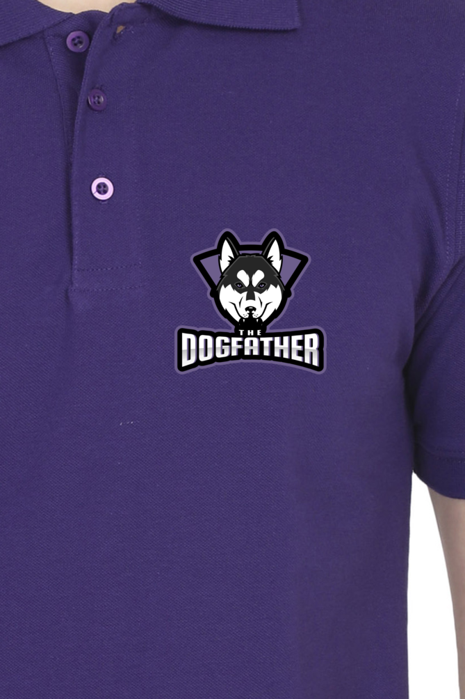 Polo Neck T-Shirt (Men) - The Dogfather Husky (11 Colours)