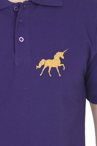 Polo Neck T-Shirt (Men) - Mystical Unicorn (9 Colours)