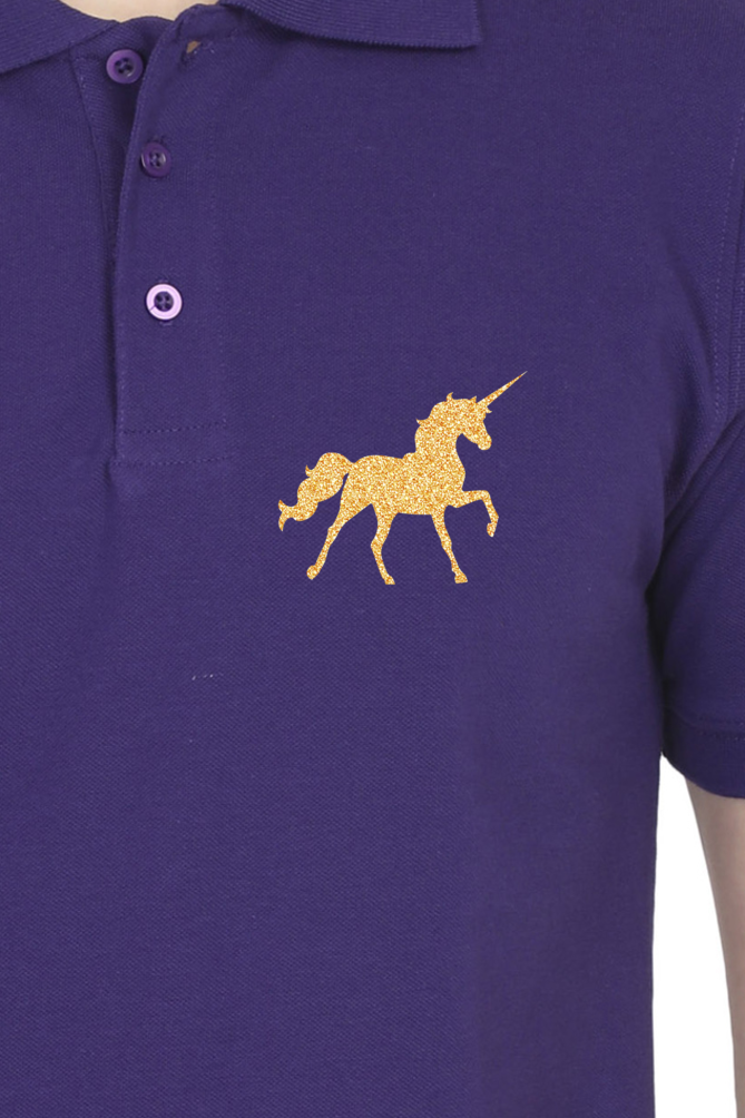 Polo Neck T-Shirt (Men) - Mystical Unicorn (9 Colours)