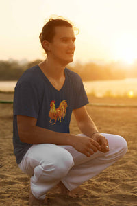 V Neck T-Shirt (Men) - Cock-a-Doodle-Doo (6 Colours)