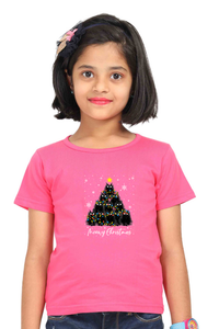 Round Neck T-Shirt (Girls) - Meowy Christmas (5 Colours)