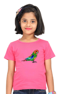 Round Neck T-Shirt (Girls) - Pretty Jandaya Parakeet (5 Colours)