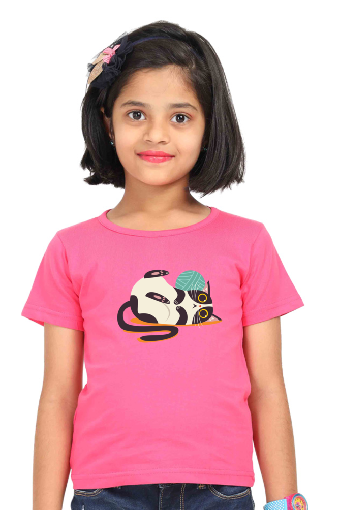 Round Neck T-Shirt (Girls) - Clawful Nap (5 Colours)