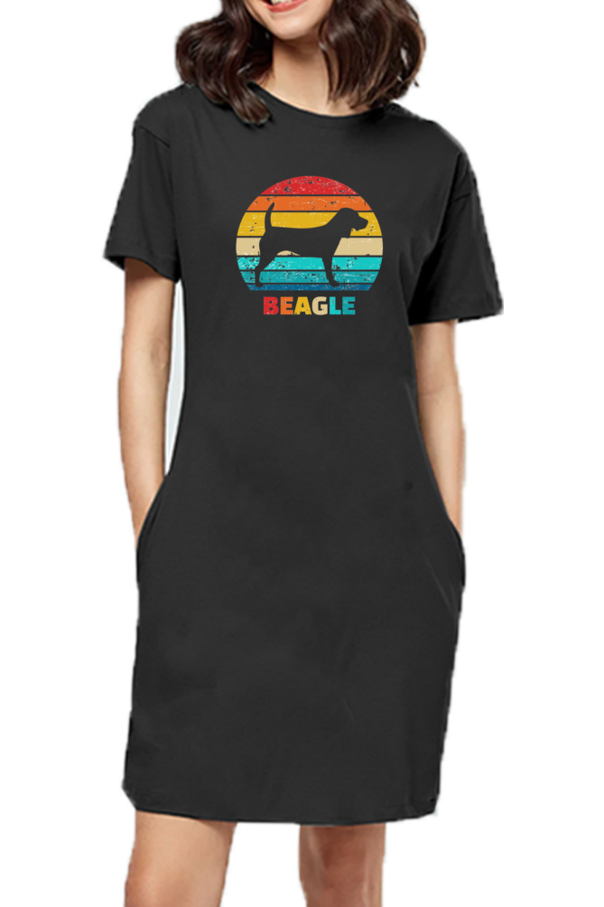 T-shirt Dress With Pockets - Beagle Sunset (3 Colours)