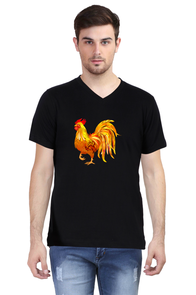 V Neck T-Shirt (Men) - Cock-a-Doodle-Doo (6 Colours)