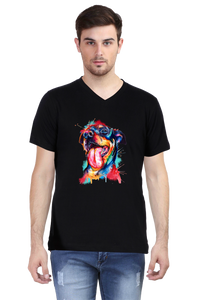 V Neck T-Shirt (Men) - Pawfectly Bright Hound (5 Colours)