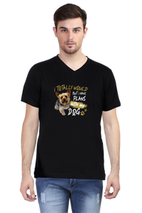 V Neck T-Shirt (Men) - Busy Yorkie (3 Colours)