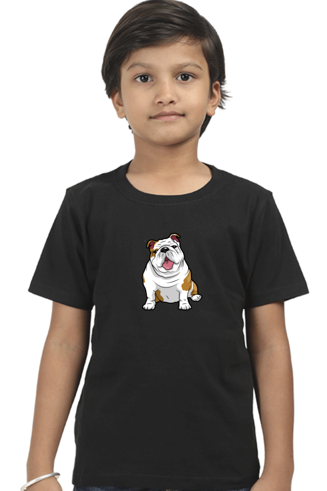 Round Neck T-Shirt (Boys) - Wringkly Sprinkly Bulldog (10 Colours)