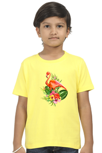 Round Neck T-Shirt (Boys) - Fashionable Flamingo (10 Colours)