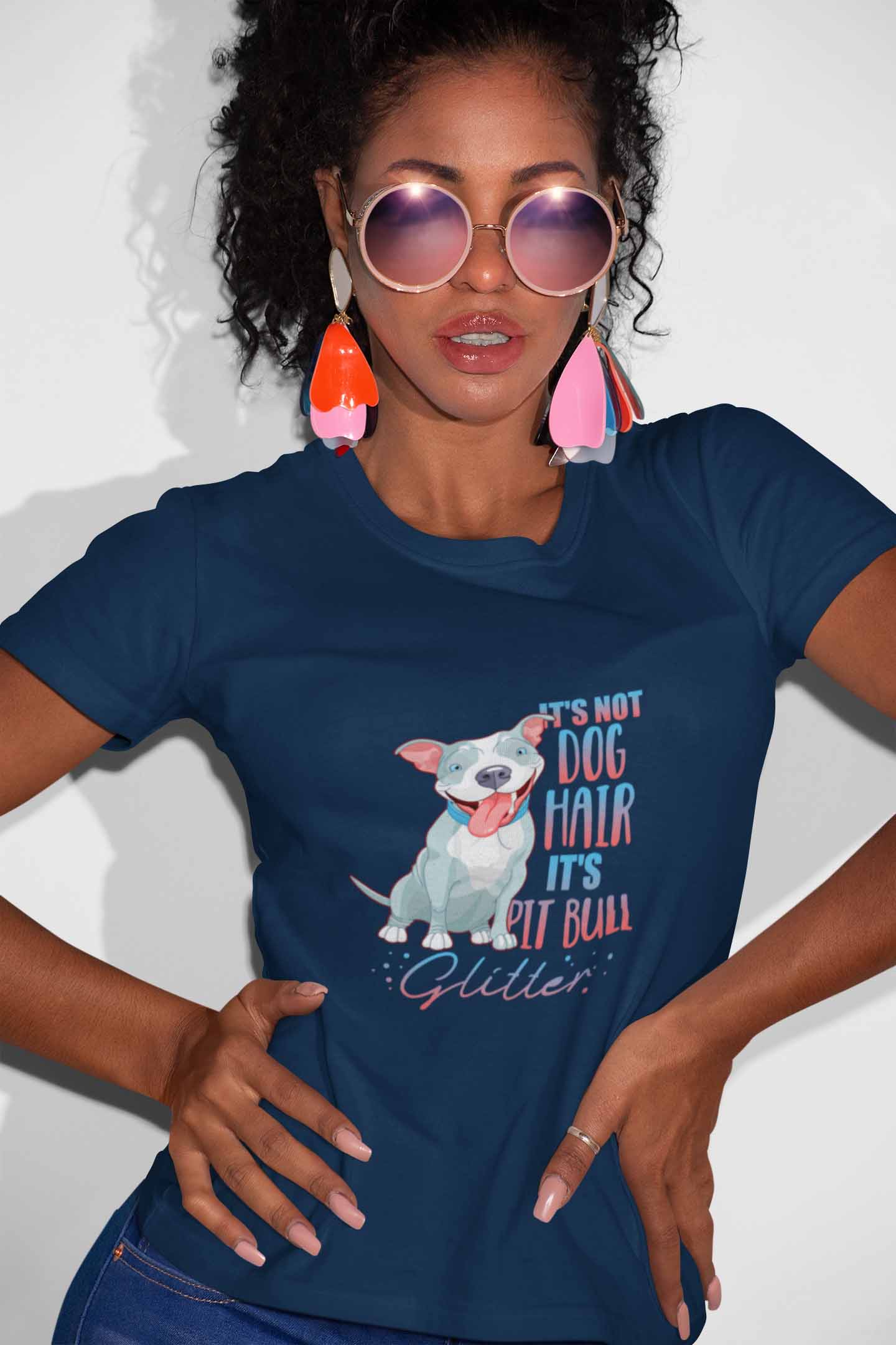 Round Neck T-Shirt (Women) - Pitbull Glitter (11 colours)